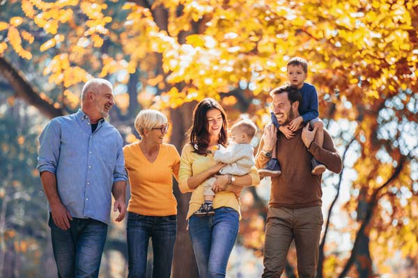 multigenerational family walking image, financial planning